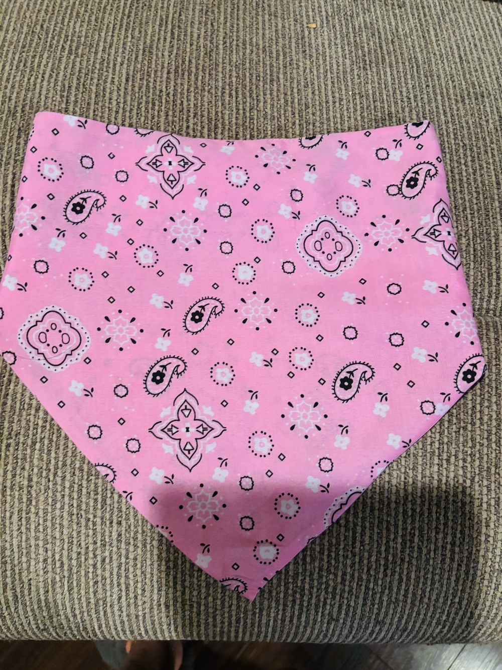 Pink Dog Bandana Scarf Size XL Handmade NWT